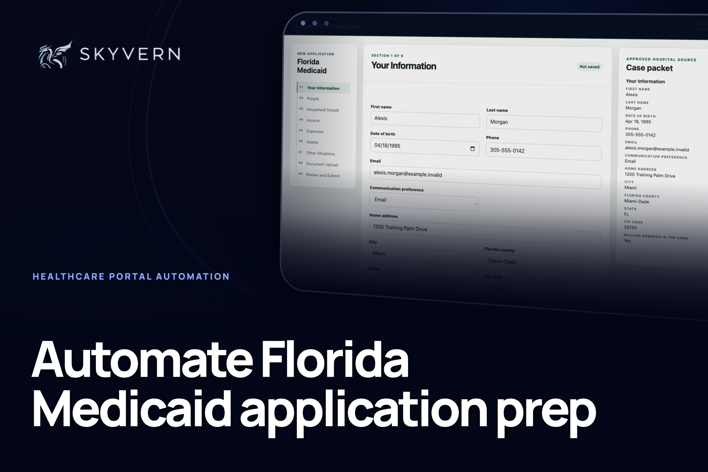 Florida Medicaid application automation workflow