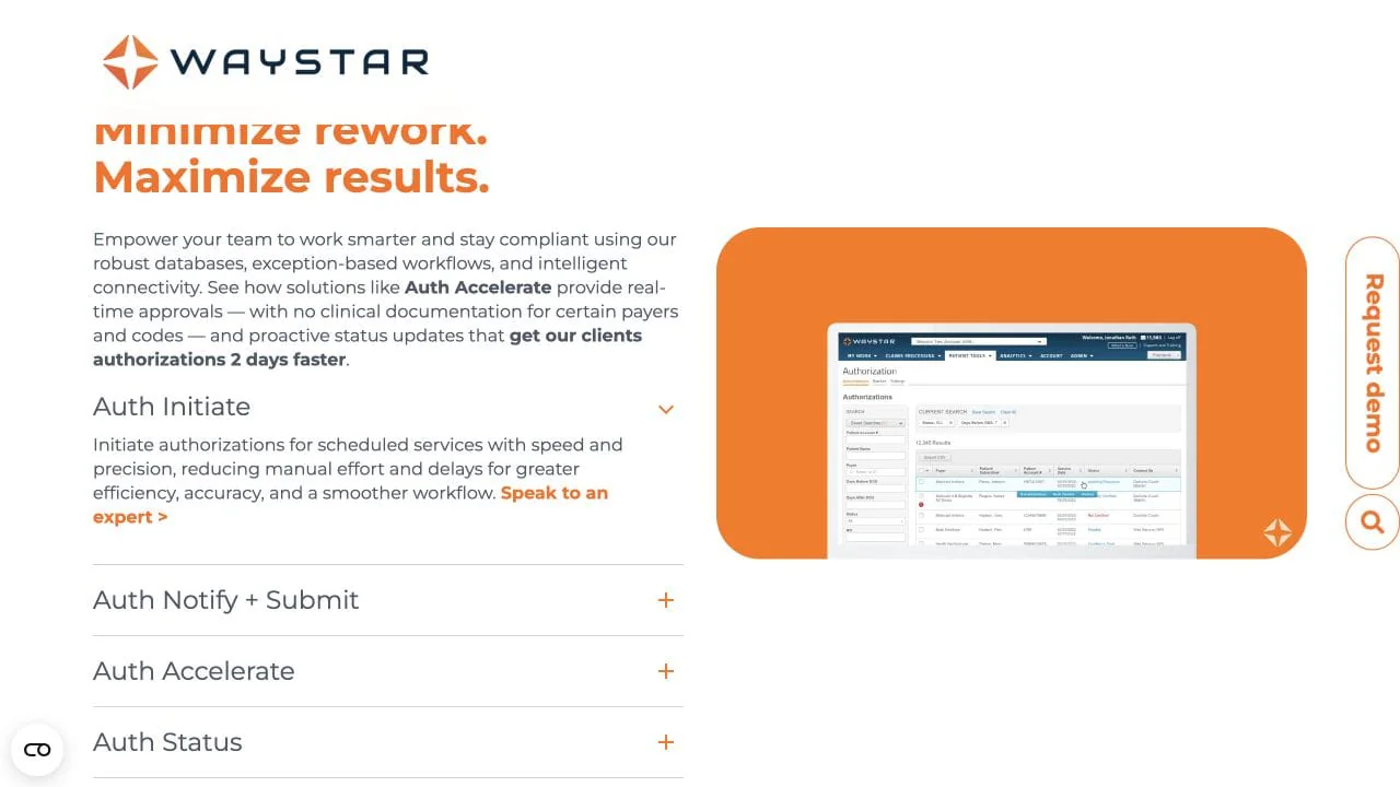 Waystar Authorization Manager product page