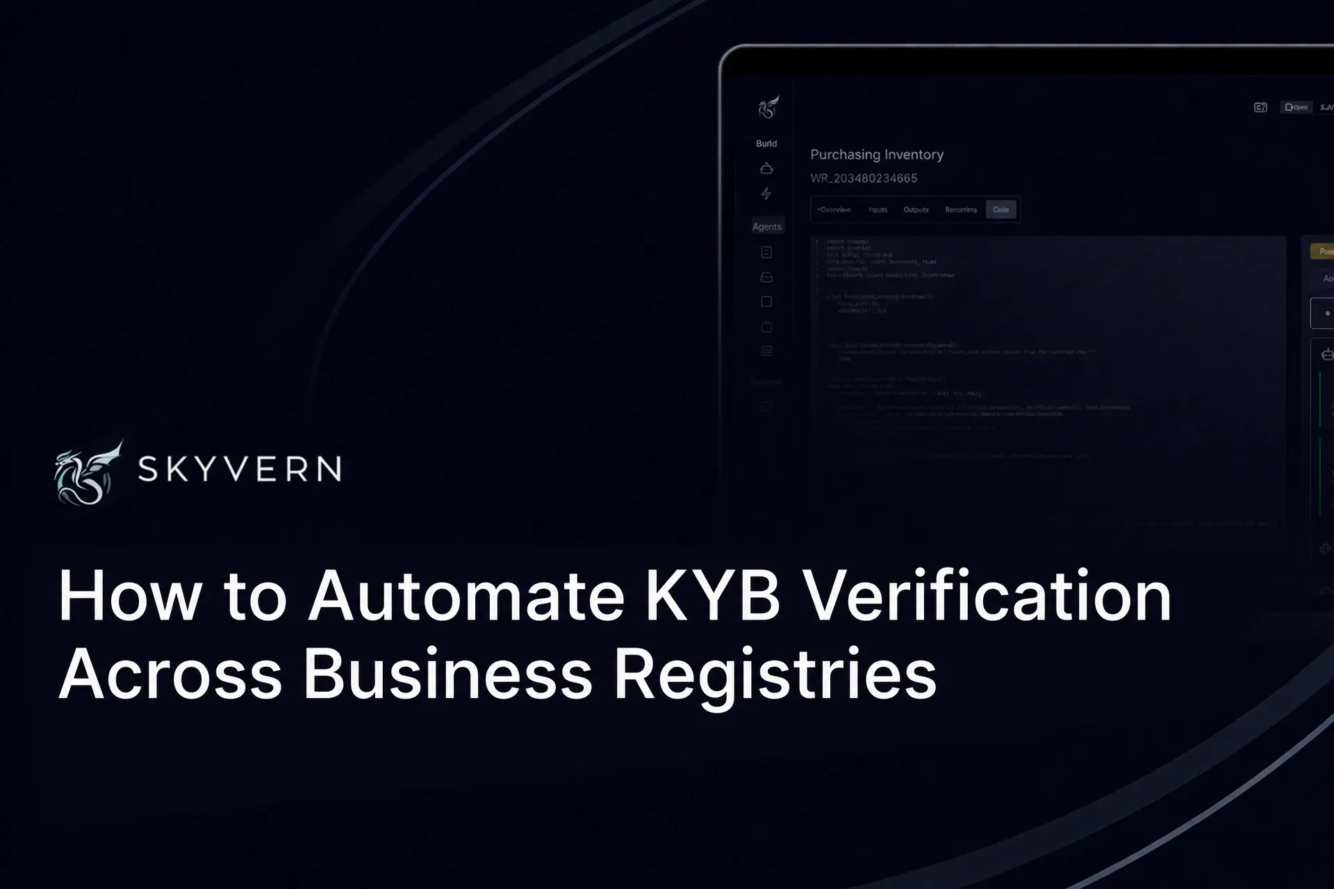 How to Automate KYB Verification Across Business Registries, on a navy Skyvern cover.