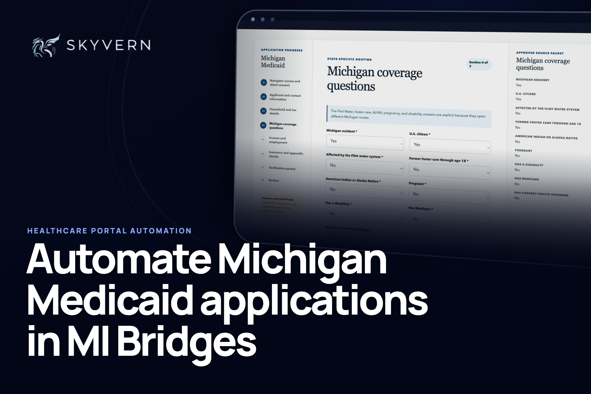 Michigan MI Bridges Medicaid application automation workflow