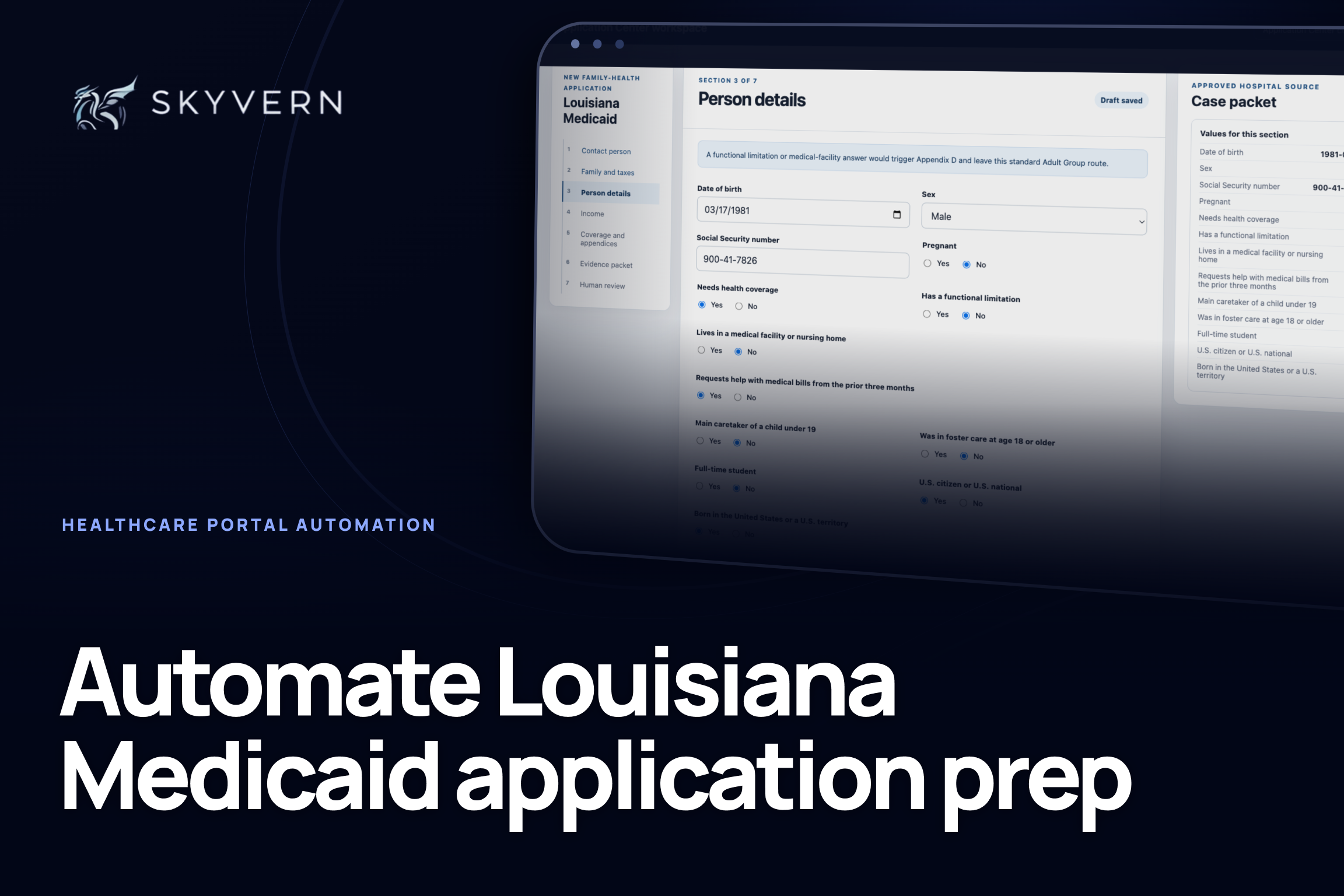Louisiana Medicaid application automation workflow