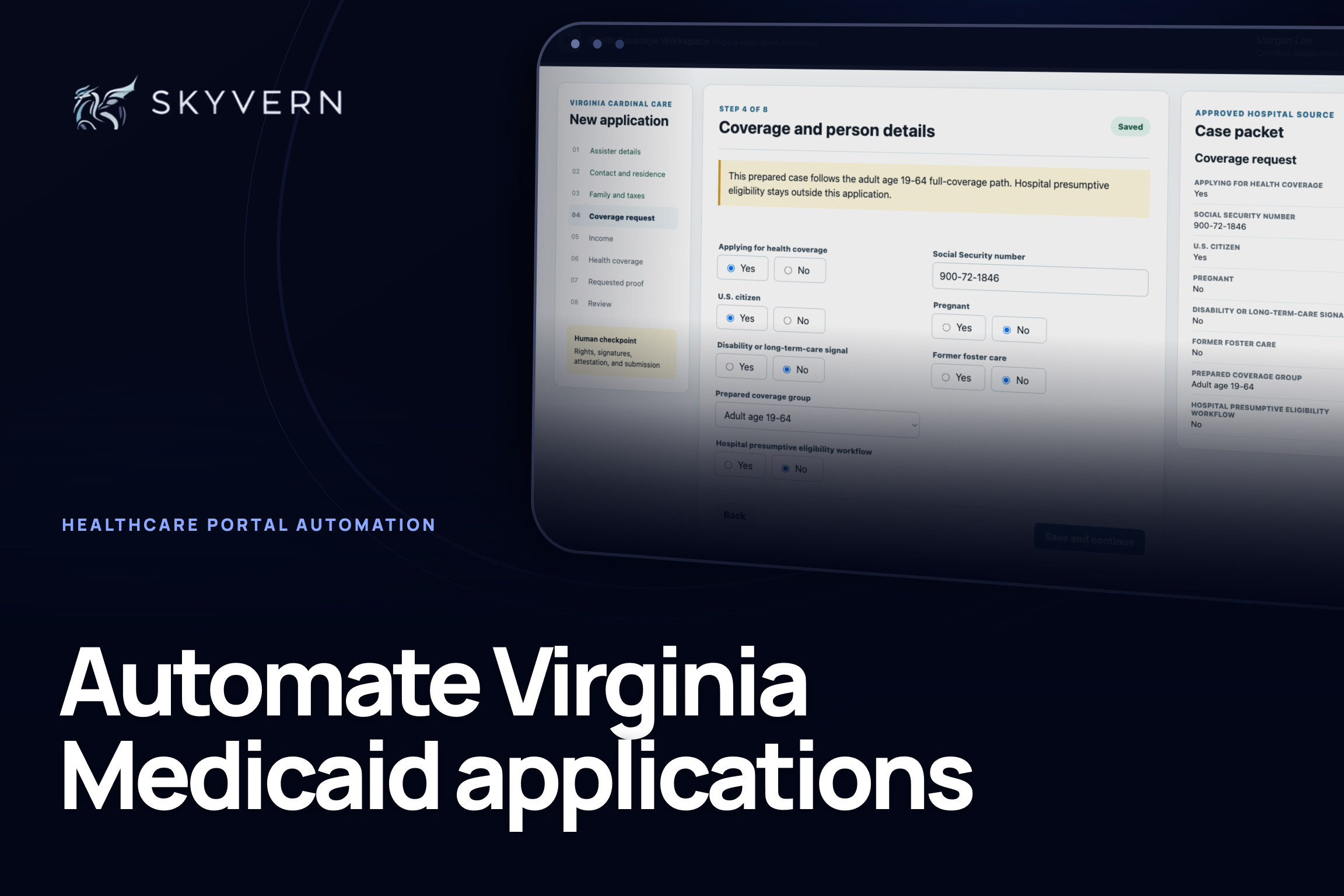 Virginia Medicaid application automation workflow
